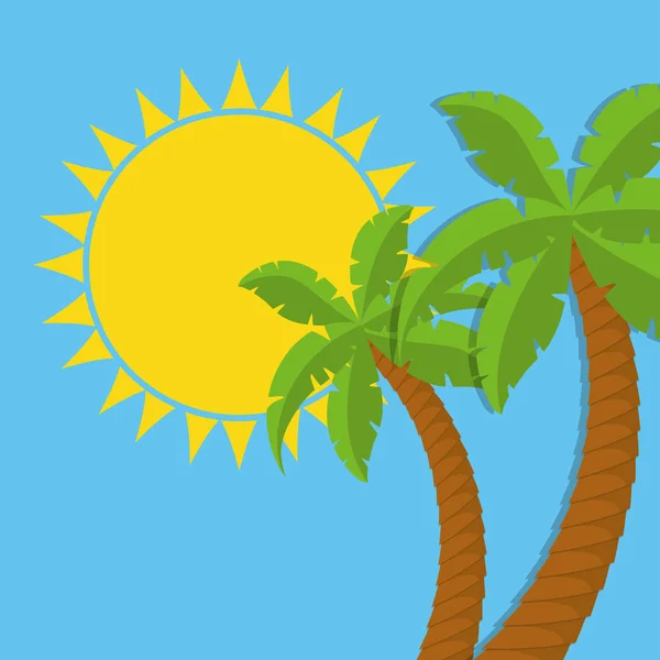 Verão palmeiras árvore — Vetor de Stock