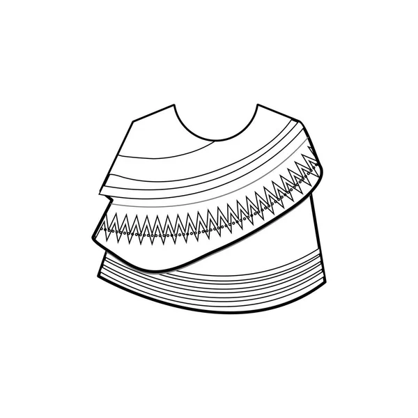 Poncho latino accesorio — Archivo Imágenes Vectoriales