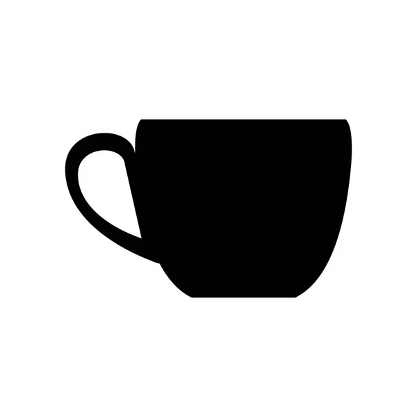 Silueta de taza de café — Vector de stock