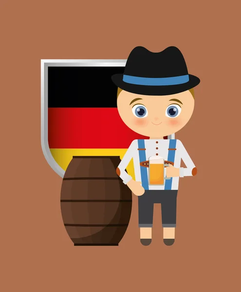 Duits oktoberfest cartoon — Stockvector