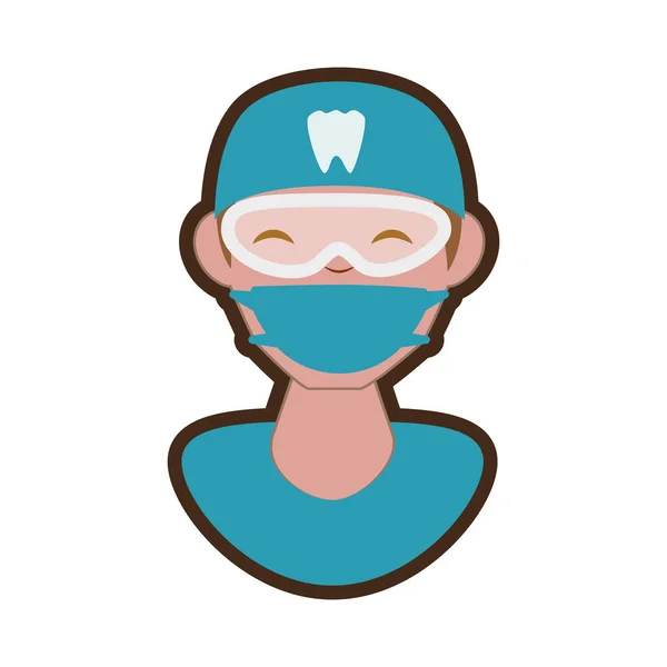 Dentista icona del carattere professionale — Vettoriale Stock