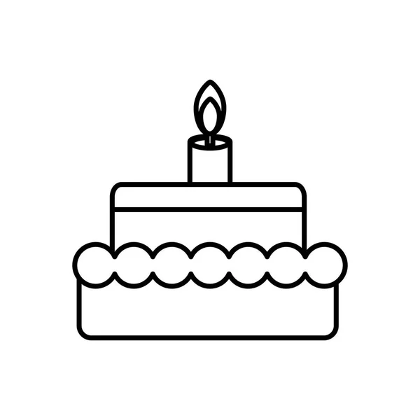 Pyszne ciasto ikona na białym tle — Wektor stockowy