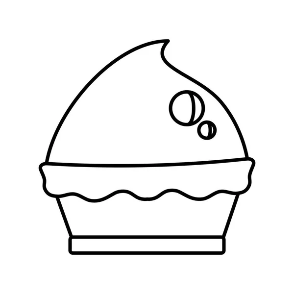 Delicioso cupcake aislado icono — Vector de stock