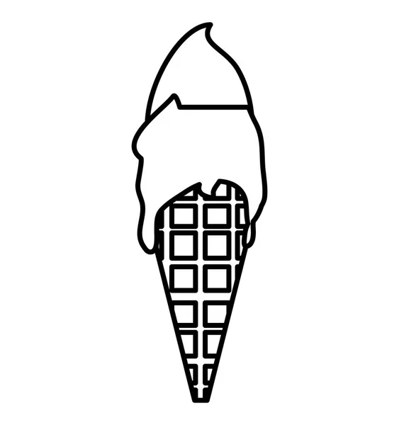 Glace délicieuse icône isolée — Image vectorielle