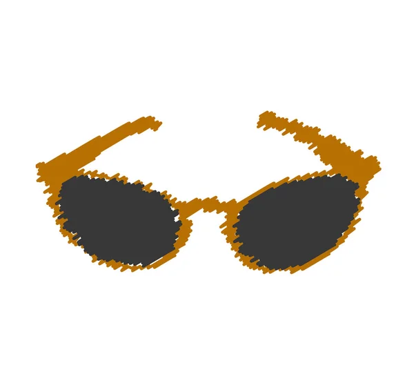 Lunettes de soleil style moderne dessin icône isolée — Image vectorielle