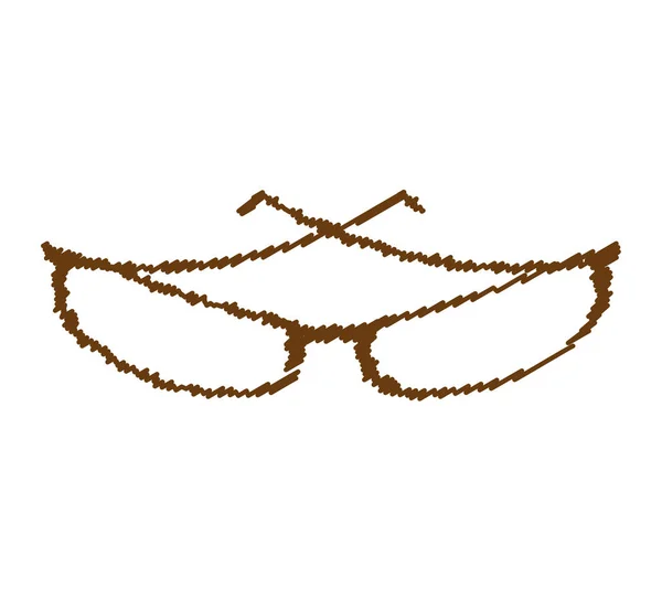 Glasögon modern stil ritning isolerade ikonen — Stock vektor