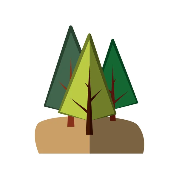 Bäume Wald Feld Emblem — Stockvektor