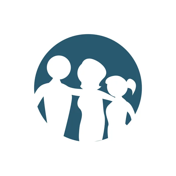 Sziluettjét családi jelkép ikon — Stock Vector