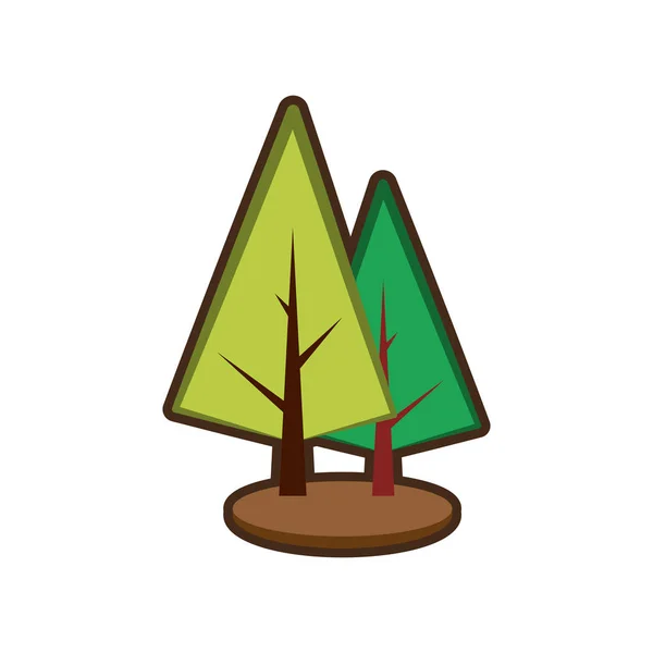 Árbol bosque campo emblema — Vector de stock