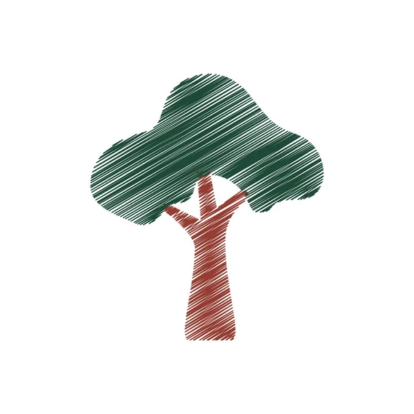 Árvore planta mão desenho ícone isolado —  Vetores de Stock