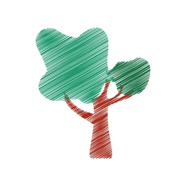 Baum Pflanze Hand Zeichnung isoliert Symbol — Stockvektor