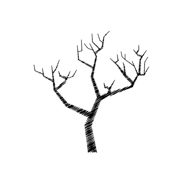Χέρι υποκατάστημα δέντρο σχέδιο απομονωμένο εικονίδιο — Διανυσματικό Αρχείο