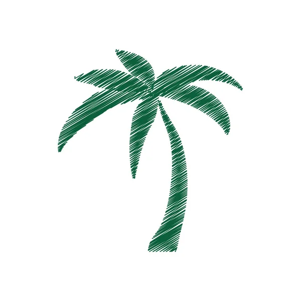 Ikona palm tropické, samostatný strom — Stockový vektor