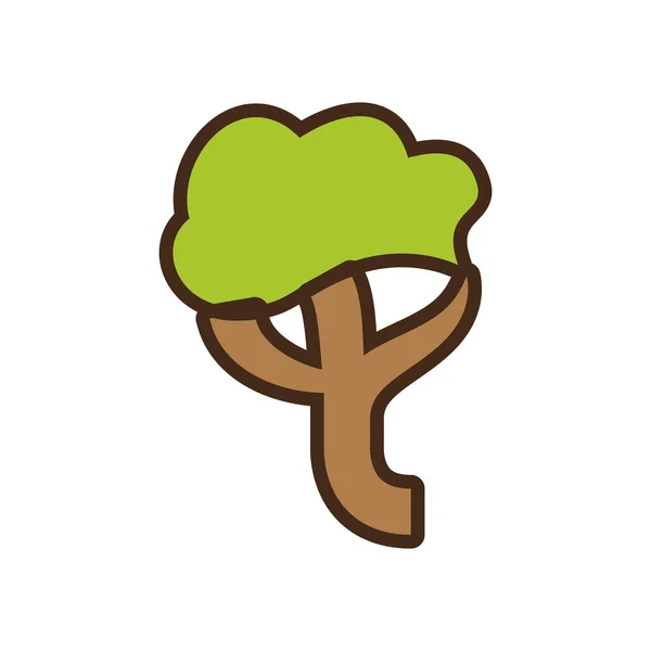 Izolované ikonu ruční rostlina strom — Stockový vektor