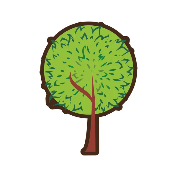 Árbol planta mano dibujo icono aislado — Vector de stock