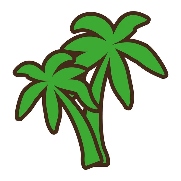 Trädikon palm tropiska isolerade — Stock vektor