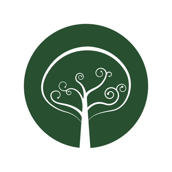 Árvore planta mão desenho ícone isolado — Vetor de Stock