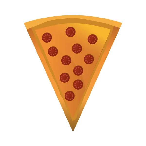 Pieza de pizza pepperoni — Vector de stock