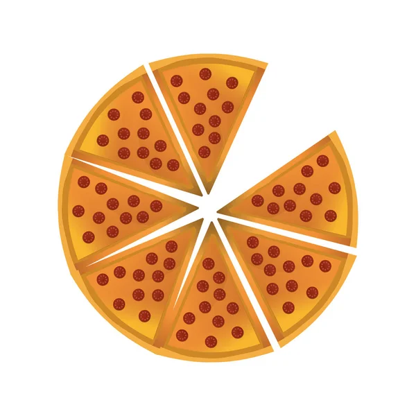 Pieza de pizza pepperoni — Vector de stock