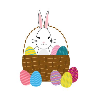 Mutlu Paskalya bunny çizgi