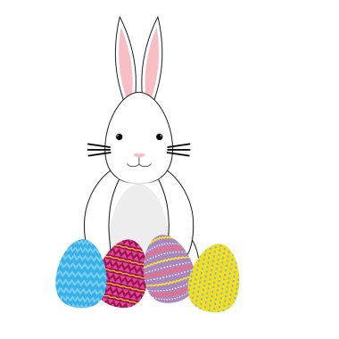 Mutlu Paskalya bunny çizgi film izole simgesi