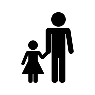 Babası kızı kiti izole simgesi