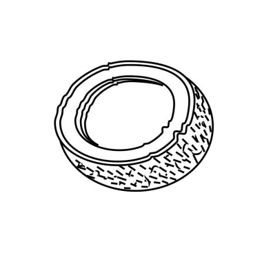 Lezzetli Hindistan cevizi meyve izole simgesi