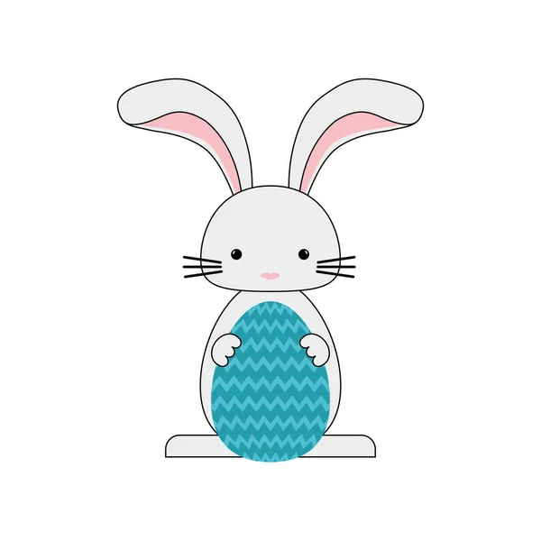 Mutlu Paskalya bunny çizgi film izole simgesi — Stok Vektör