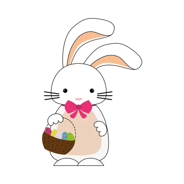 Glad påsk bunny tecknad isolerade ikonen — Stock vektor