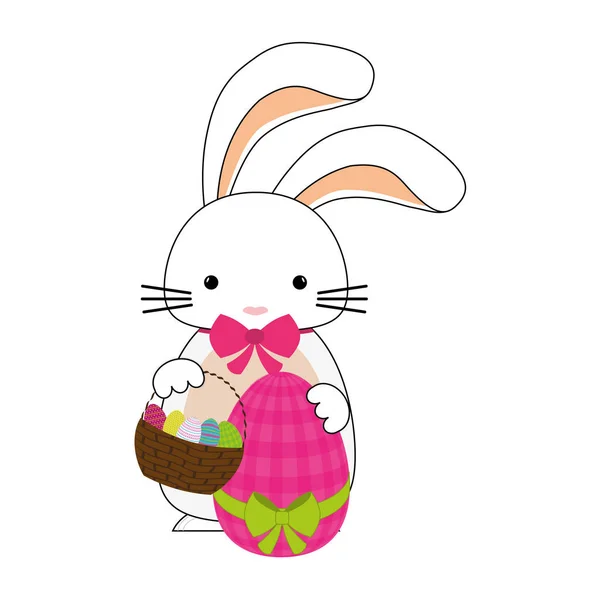 Счастливая икона пасхального зайца — стоковый вектор