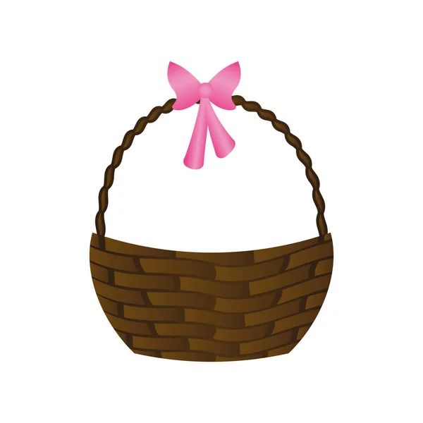 Feliz cesta de Páscoa ícone isolado — Vetor de Stock