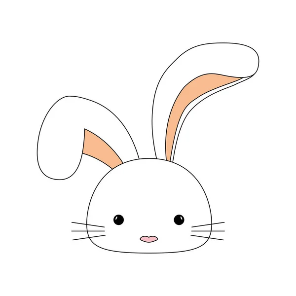 Happy easter lapin dessin animé icône isolée — Image vectorielle