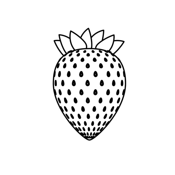 Délicieux fruit de fraise icône isolée — Image vectorielle
