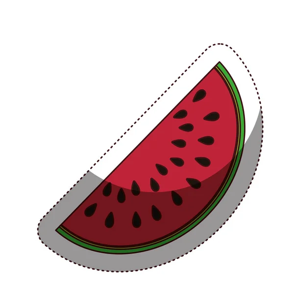 Deliciosa sandía fruta aislada icono — Vector de stock