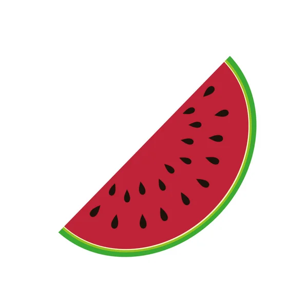 Delicioso ícone isolado de fruta de melancia — Vetor de Stock