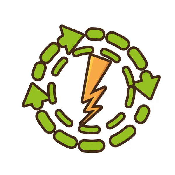 Reciclar icono flechas de energía — Vector de stock