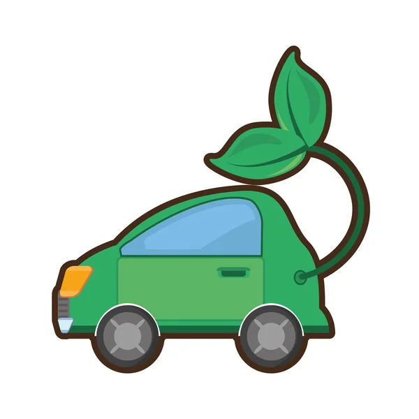 Éco voiture icône isolée — Image vectorielle