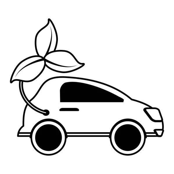 Ikona na białym tle samochodów Eco — Wektor stockowy