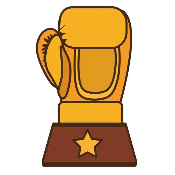 Boksen award gouden geïsoleerde pictogram — Stockvector