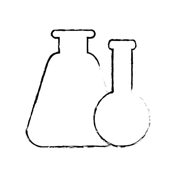 Vidrio matraz química — Vector de stock