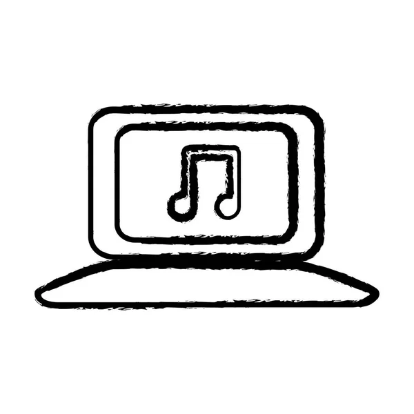 Technologie de musique pour ordinateur portable — Image vectorielle