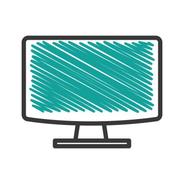 monitör bilgisayar izole simgesini