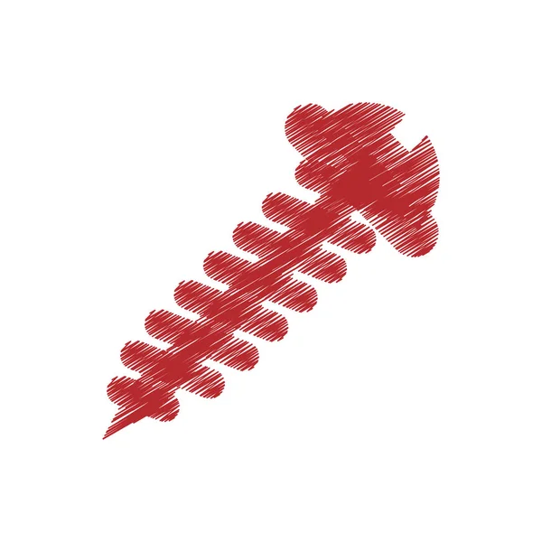 Tornillo herramienta aislado icono — Vector de stock