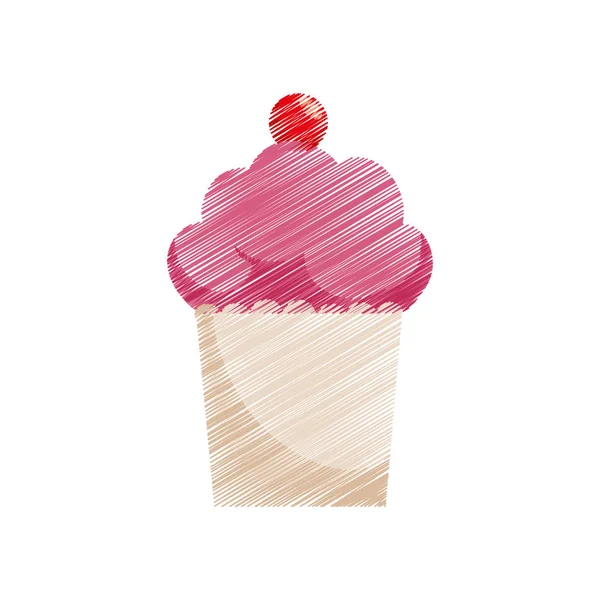 Süße Cupcake köstliche isolierte Symbol — Stockvektor