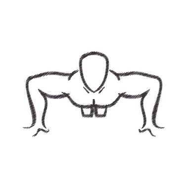 adam siluet Push ups açık egzersiz