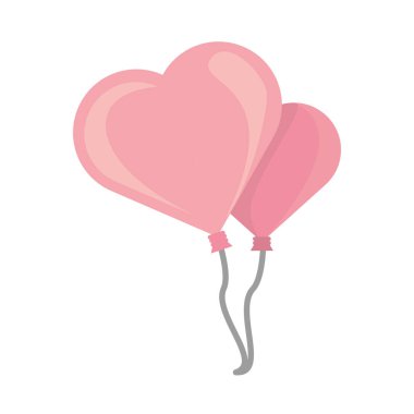 iki pembe balonlar kalp tasarımı
