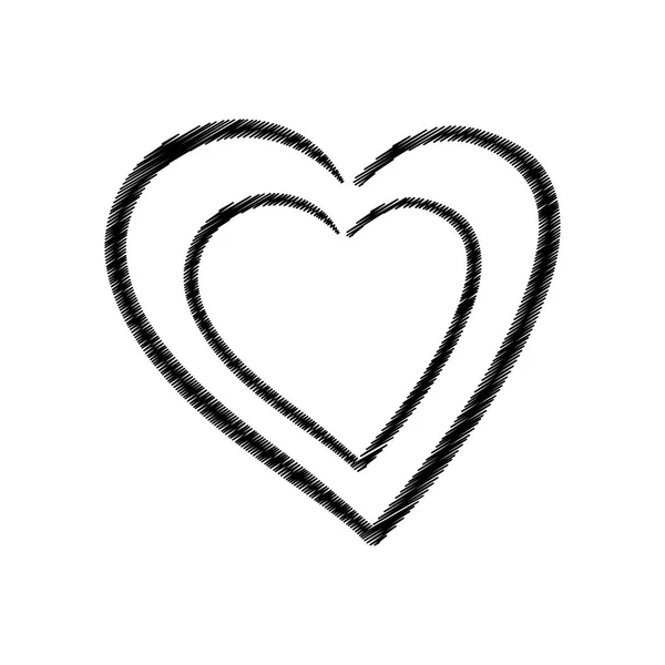 Mão desenho ícone de saúde do coração — Vetor de Stock