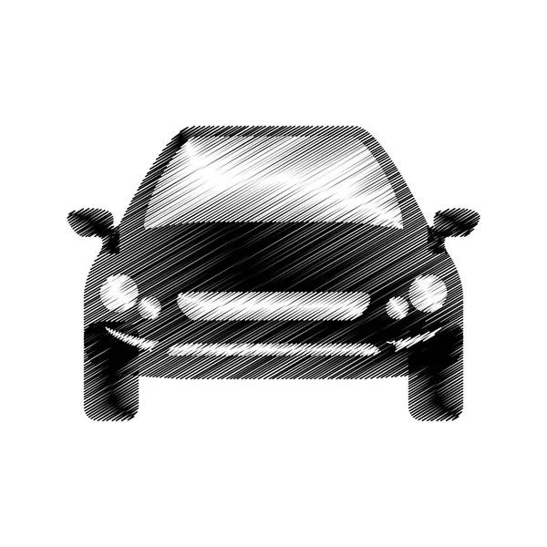 Mão desenho vista frontal do carro — Vetor de Stock