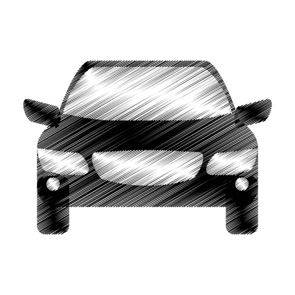 Dibujo a mano icono del coche sin conductor — Vector de stock