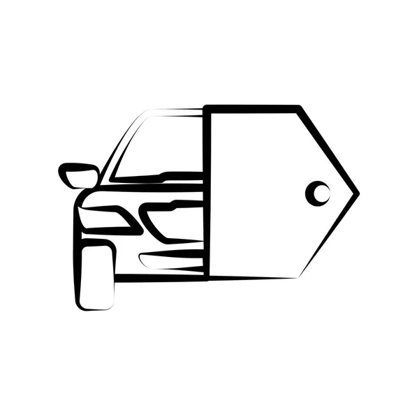 Dibujo a mano dibujo de la llave del coche — Vector de stock